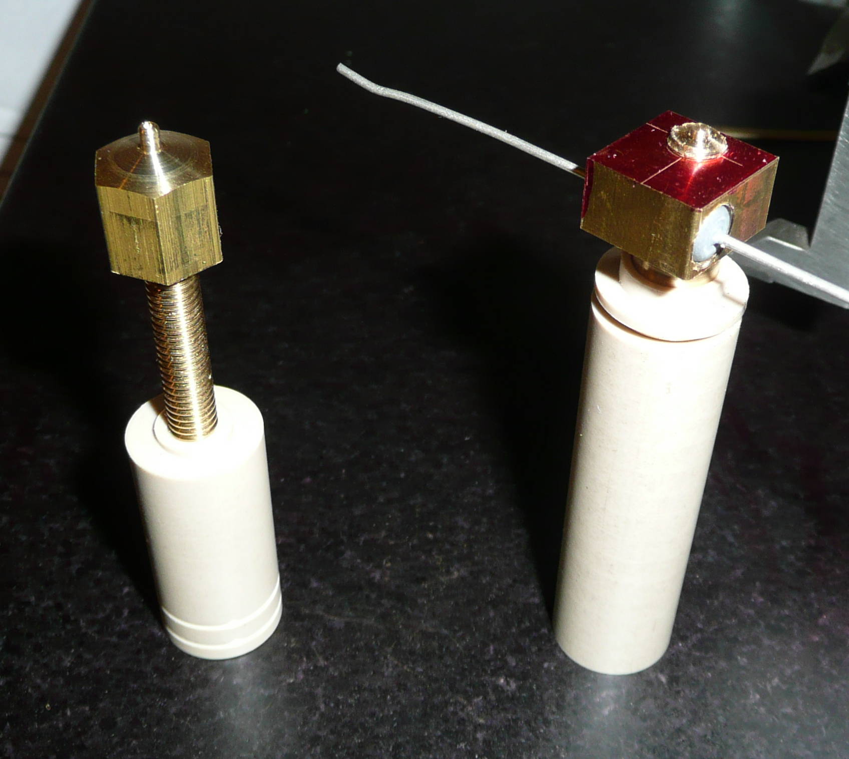 Test nozzles showing design iterations